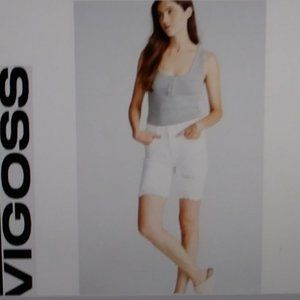 Bermuda Short  White The Thompson Super Stretch by Vigoss
